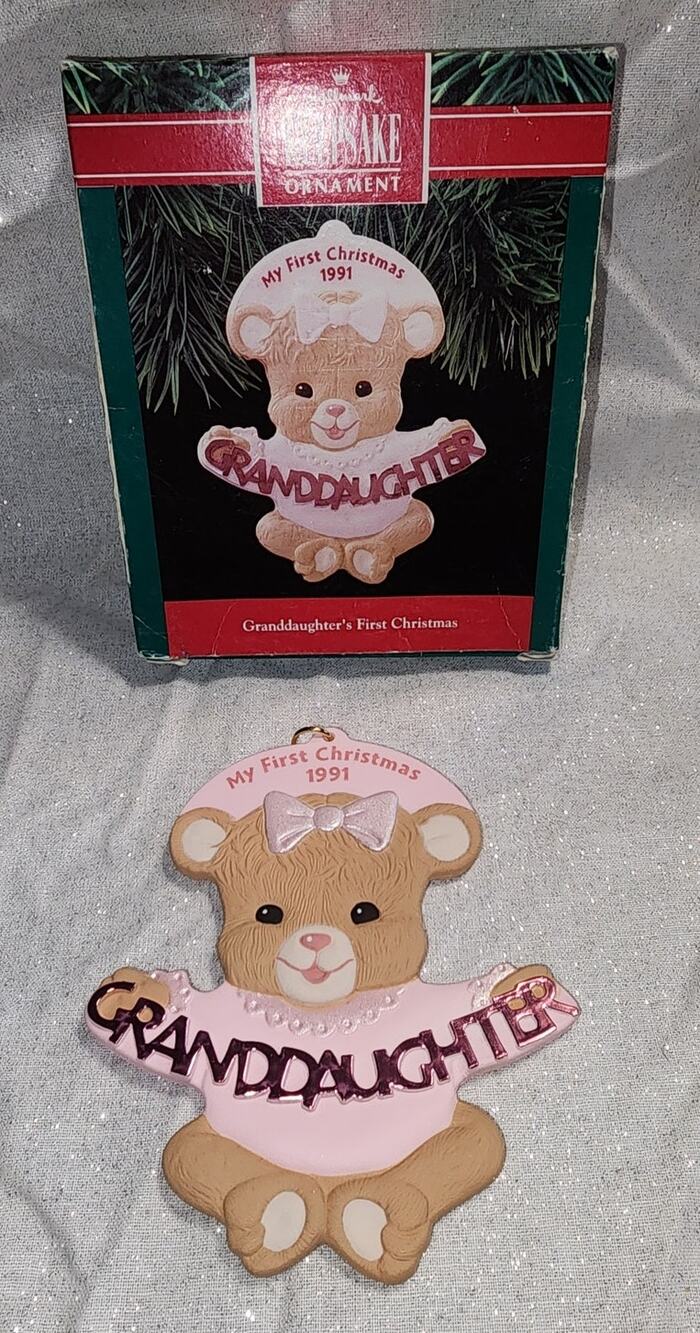 Hallmark Keepsake Granddaughter's First 1991 Christmas Ornament